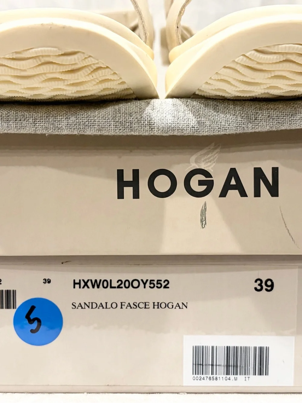New in Box HOGAN Pearly Ivory Leather Slingback Sandals US9 EU39 Italian $495